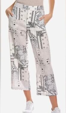 Johnny Was Workshop Ashton Bandana Effortless Pants Linen Embroidered Size XL
